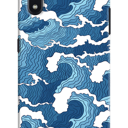 Blue Waves Samsung M01 Hard Case Back Cover by Casekaro