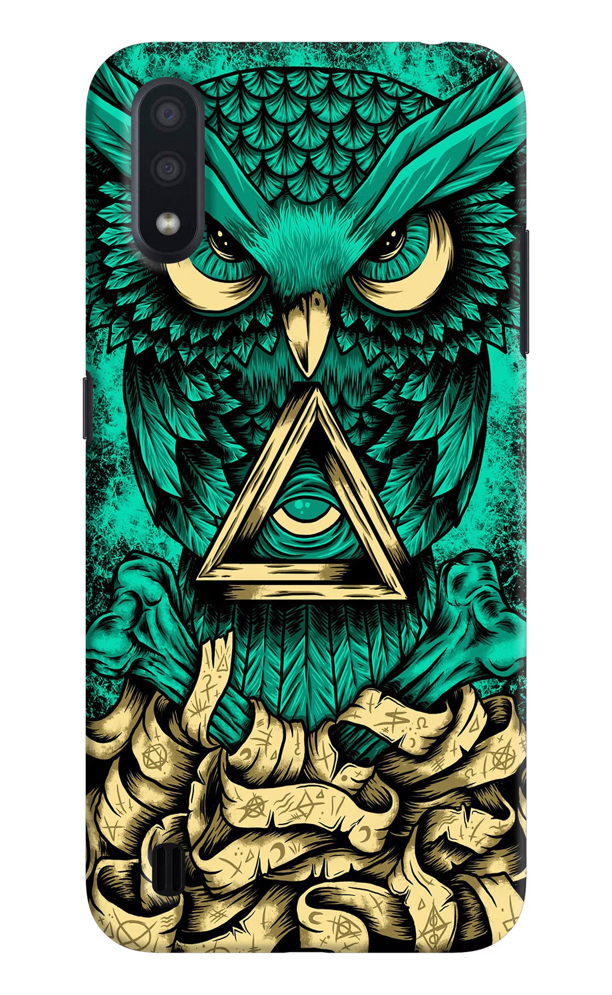 Green Owl Samsung M01 Hard Case Back Cover by Casekaro