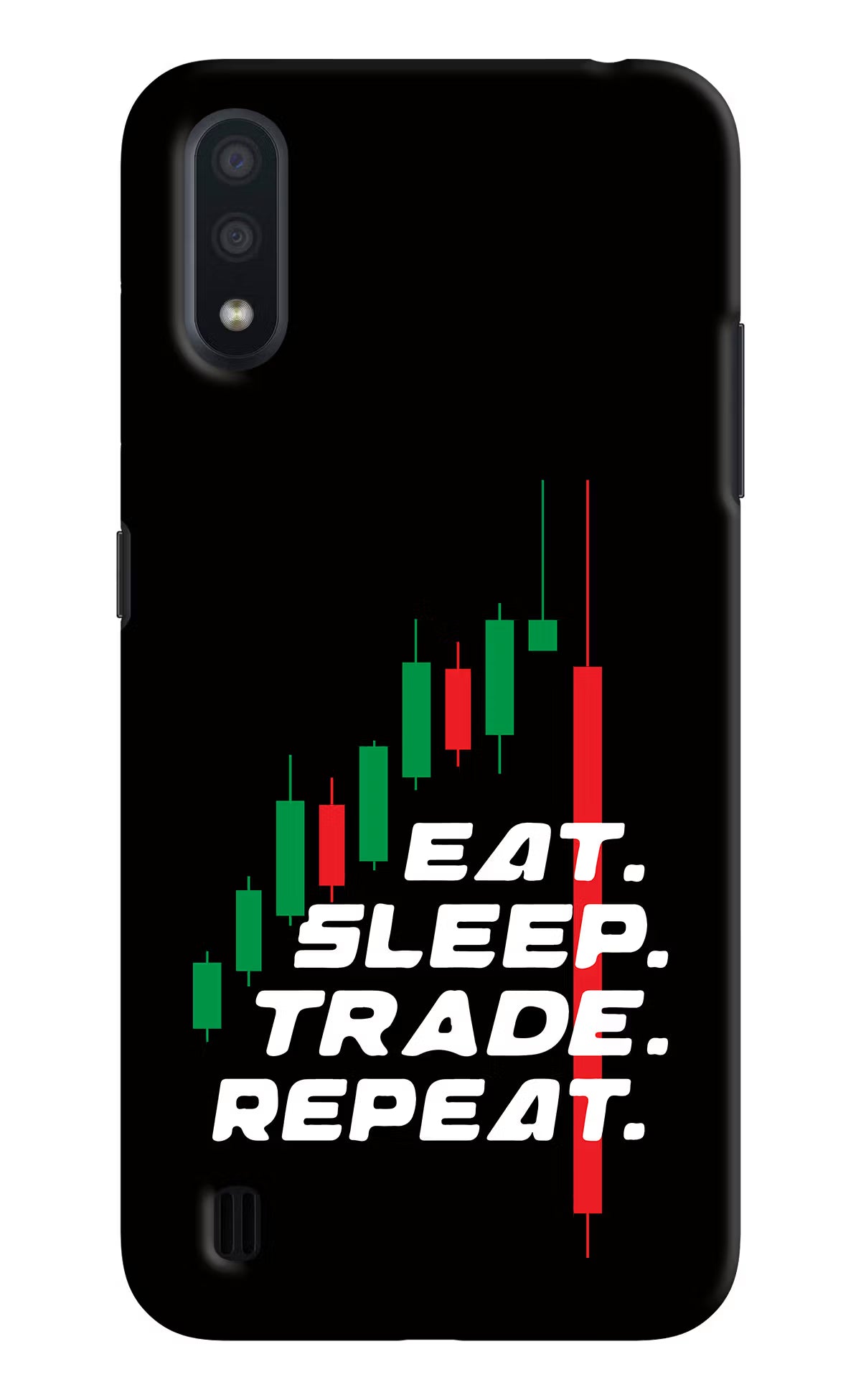 Eat Sleep Trade Repeat Samsung M01 Hard Case Back Cover by Casekaro