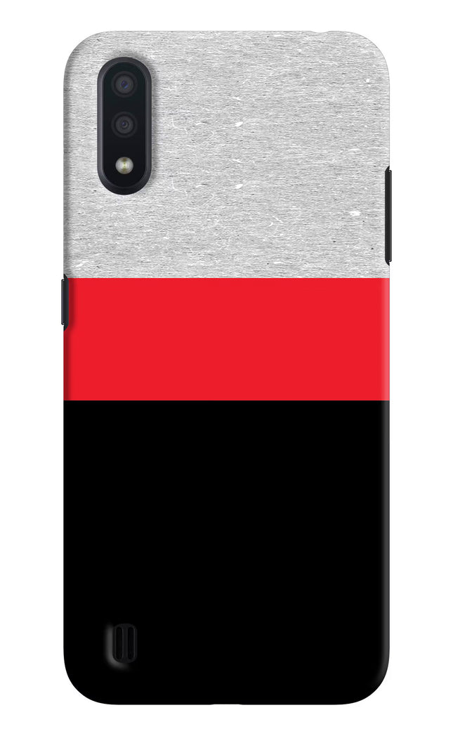 Tri Color Pattern Samsung M01 Hard Case Back Cover by Casekaro