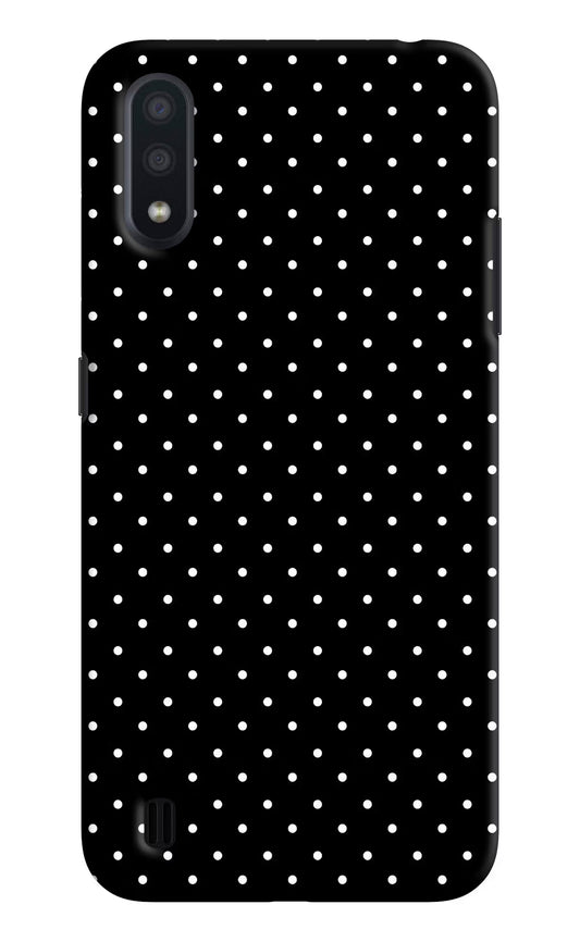 White Dots Samsung M01 Hard Case Back Cover by Casekaro