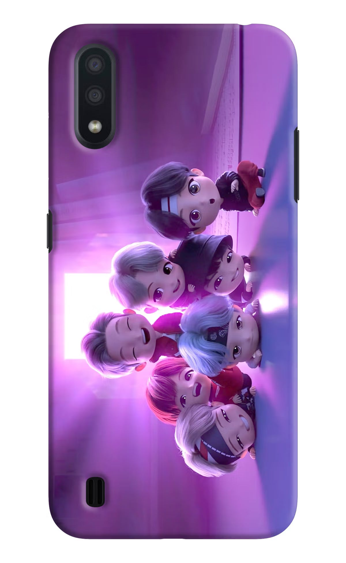BTS Chibi Samsung M01 Hard Case Back Cover by Casekaro