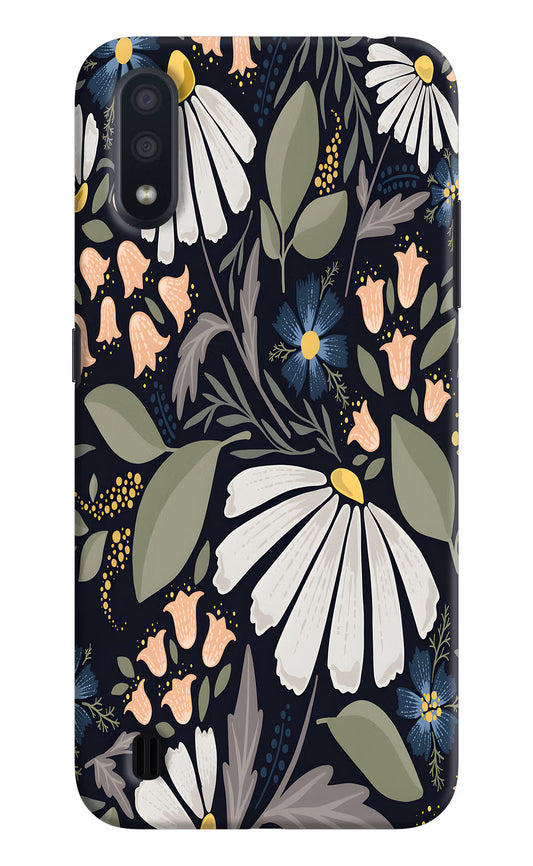 Flowers Art Samsung M01 Hard Case Back Cover by Casekaro