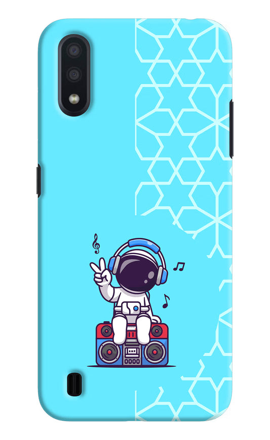 Cute Astronaut Chilling Samsung M01 Hard Case Back Cover by Casekaro