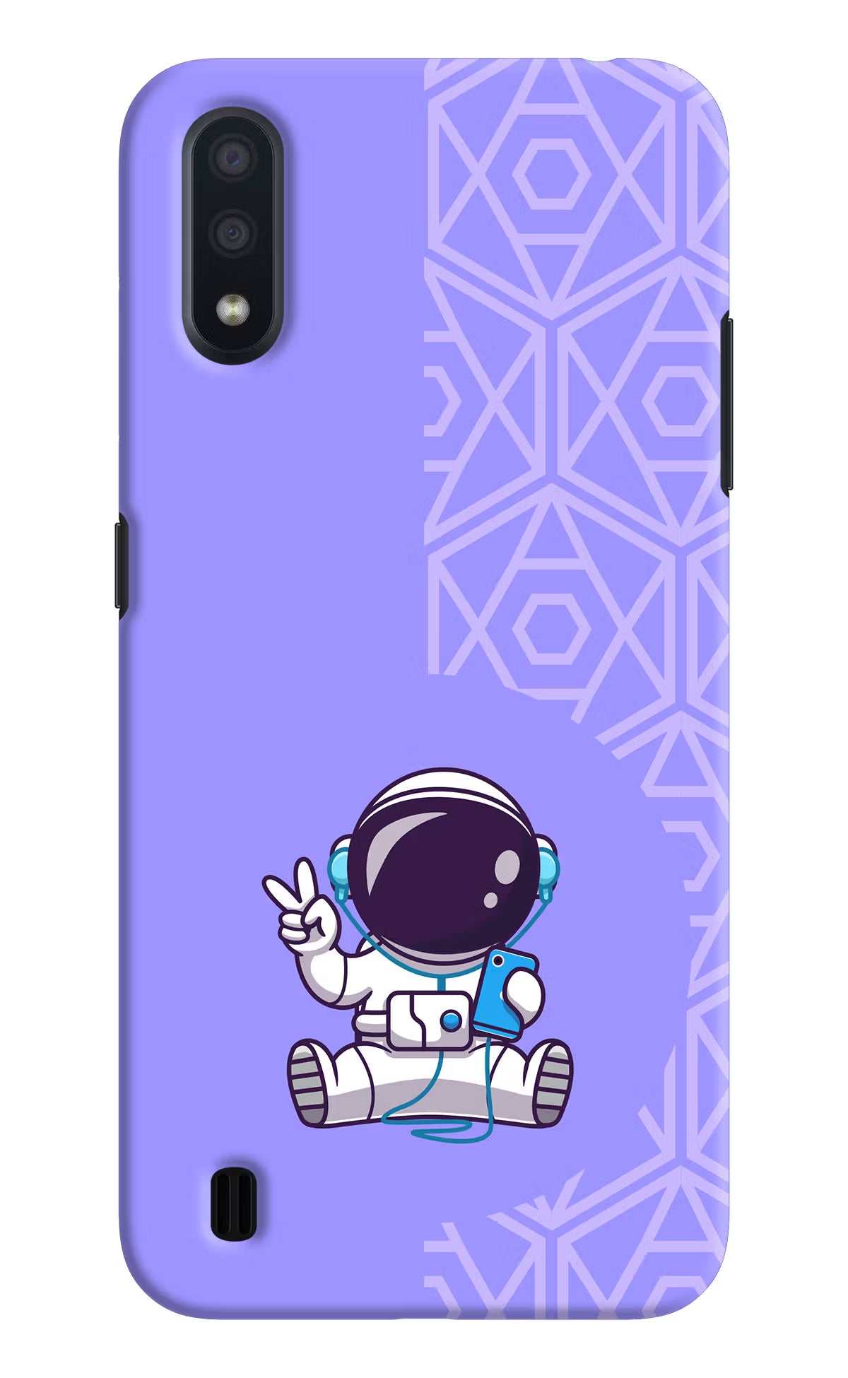 Cute Astronaut Chilling Samsung M01 Hard Case Back Cover by Casekaro
