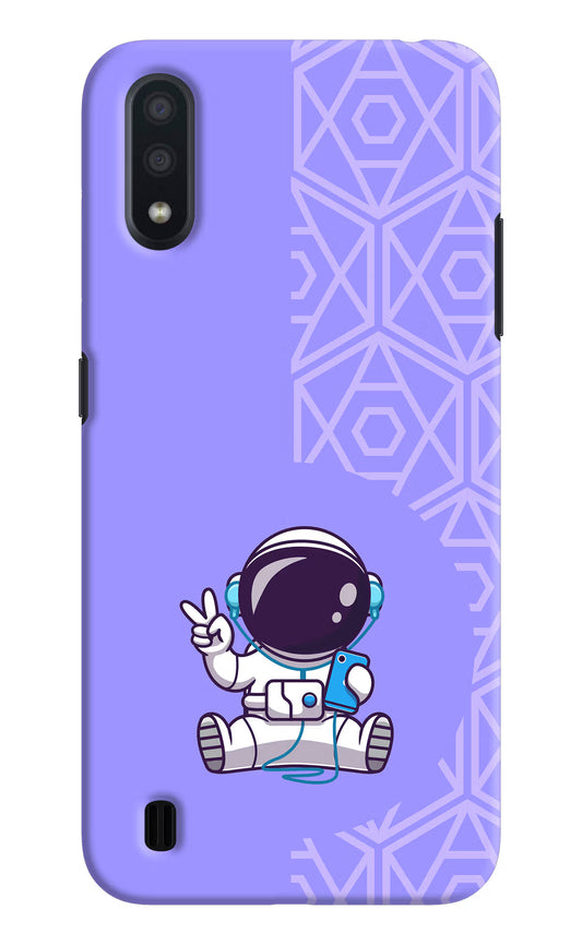 Cute Astronaut Chilling Samsung M01 Hard Case Back Cover by Casekaro
