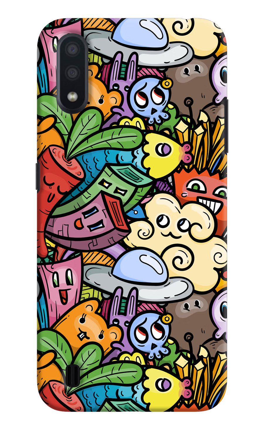 Veggie Doodle Samsung M01 Back Cover, Hard case
