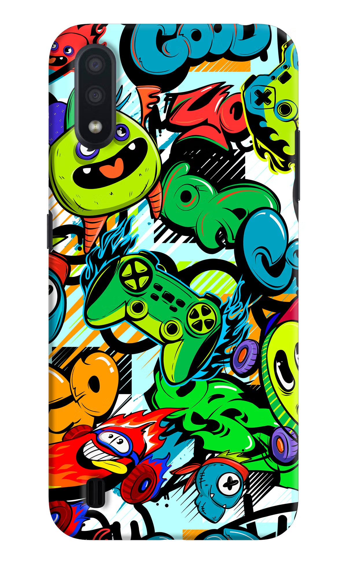 Game Doodle Samsung M01 Hard Case Back Cover by Casekaro