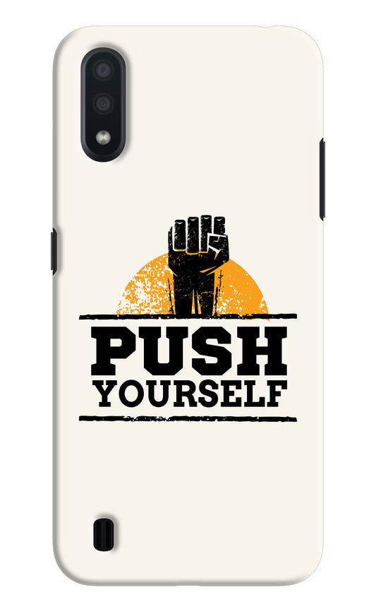 Push Yourself Samsung M01 Hard Case Back Cover by Casekaro