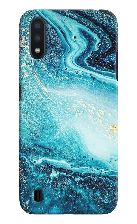 Blue Glitter Marble Samsung M01 Back Cover