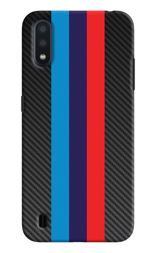 BMW Stripes Pattern Samsung M01 Hard Case Back Cover by Casekaro