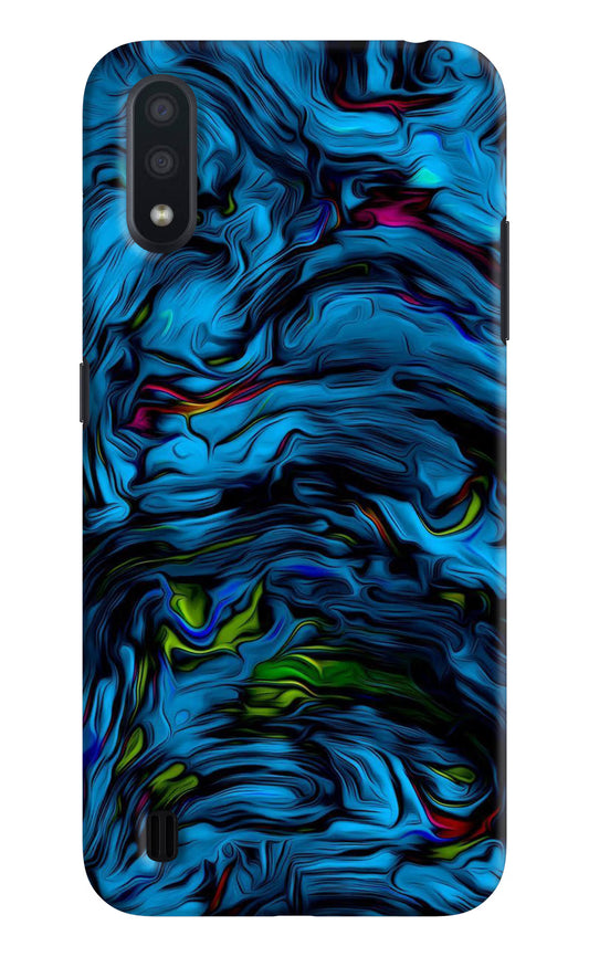 Dark Blue Abstract Samsung M01 Hard Case Back Cover by Casekaro