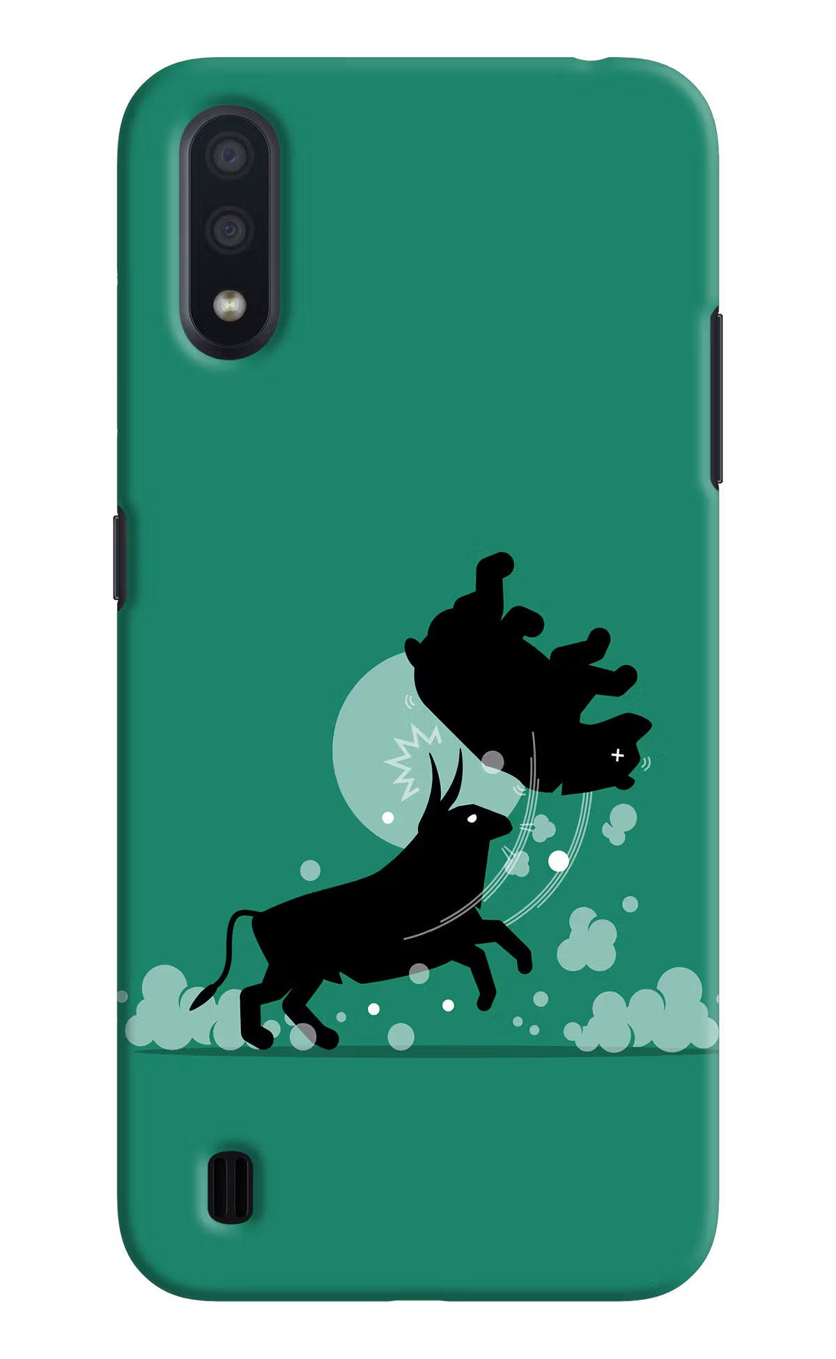 Bull Conqueror Samsung M01 Hard Case Back Cover by Casekaro