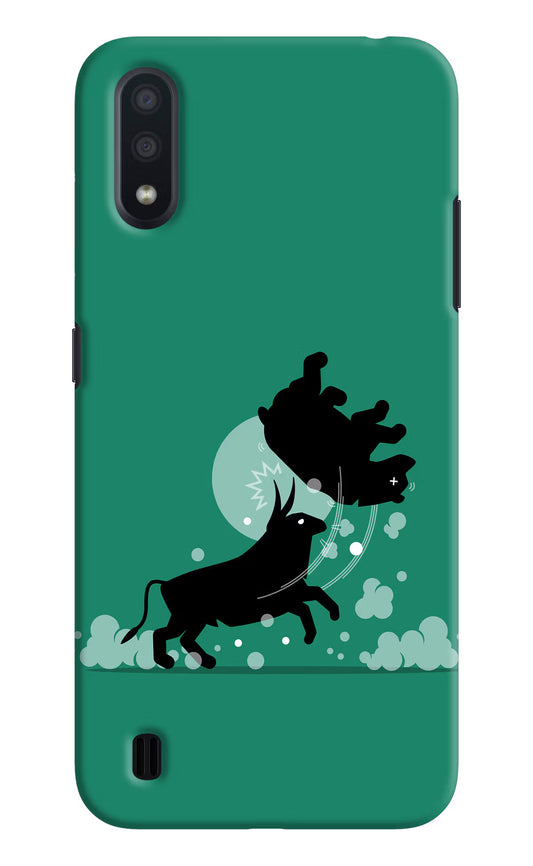 Bull Conqueror Samsung M01 Hard Case Back Cover by Casekaro