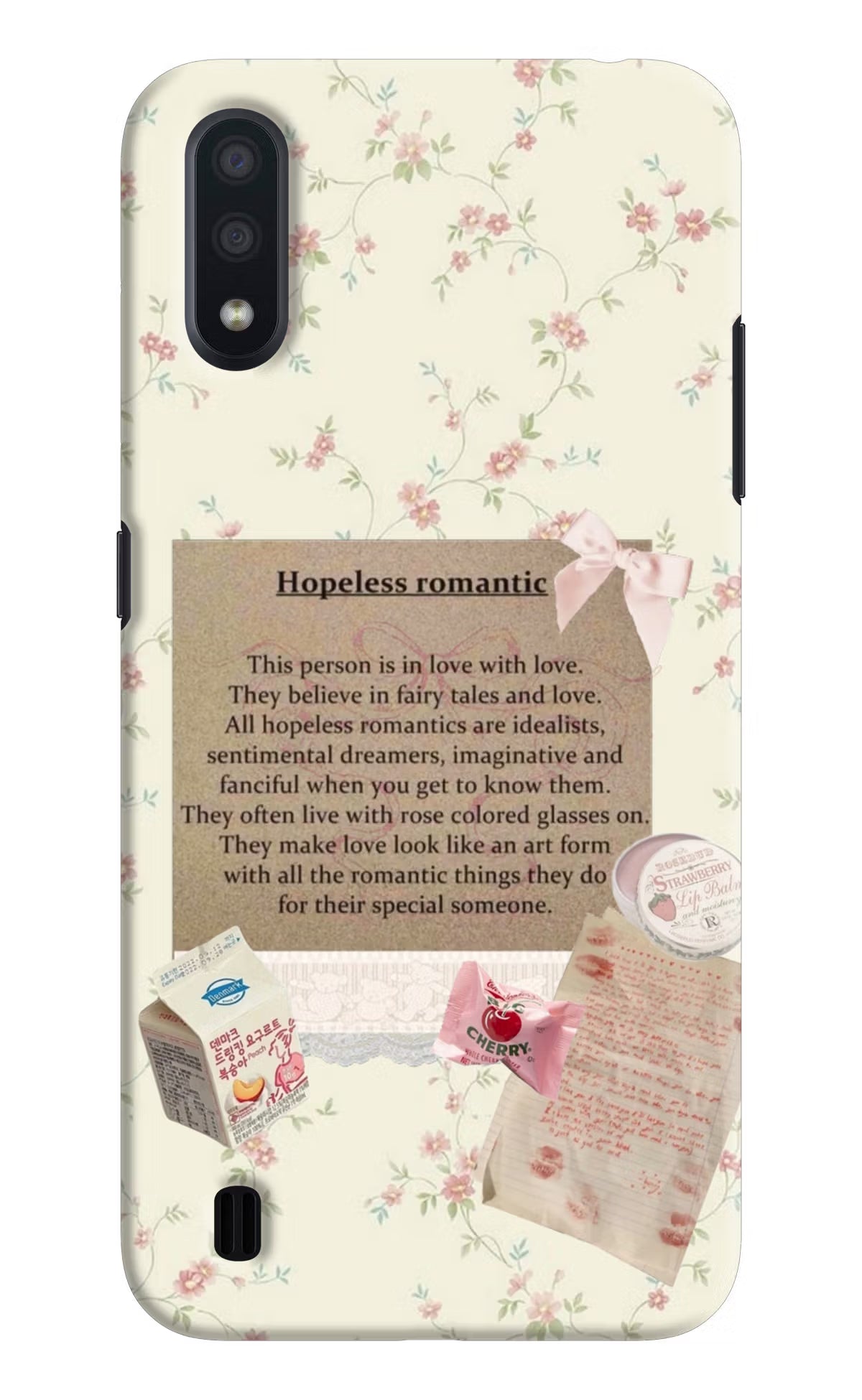 Hopeless Romantic Samsung M01 Hard Case Back Cover by Casekaro