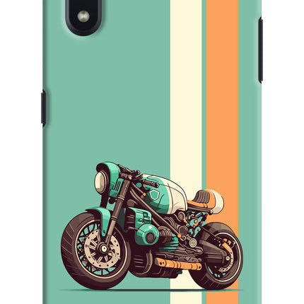 Striped Moto Drift Samsung M01 Hard Case Back Cover by Casekaro