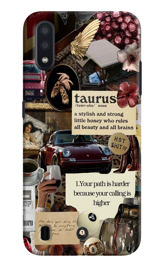 Taurus Zodiac Samsung M01 Hard Case Back Cover by Casekaro