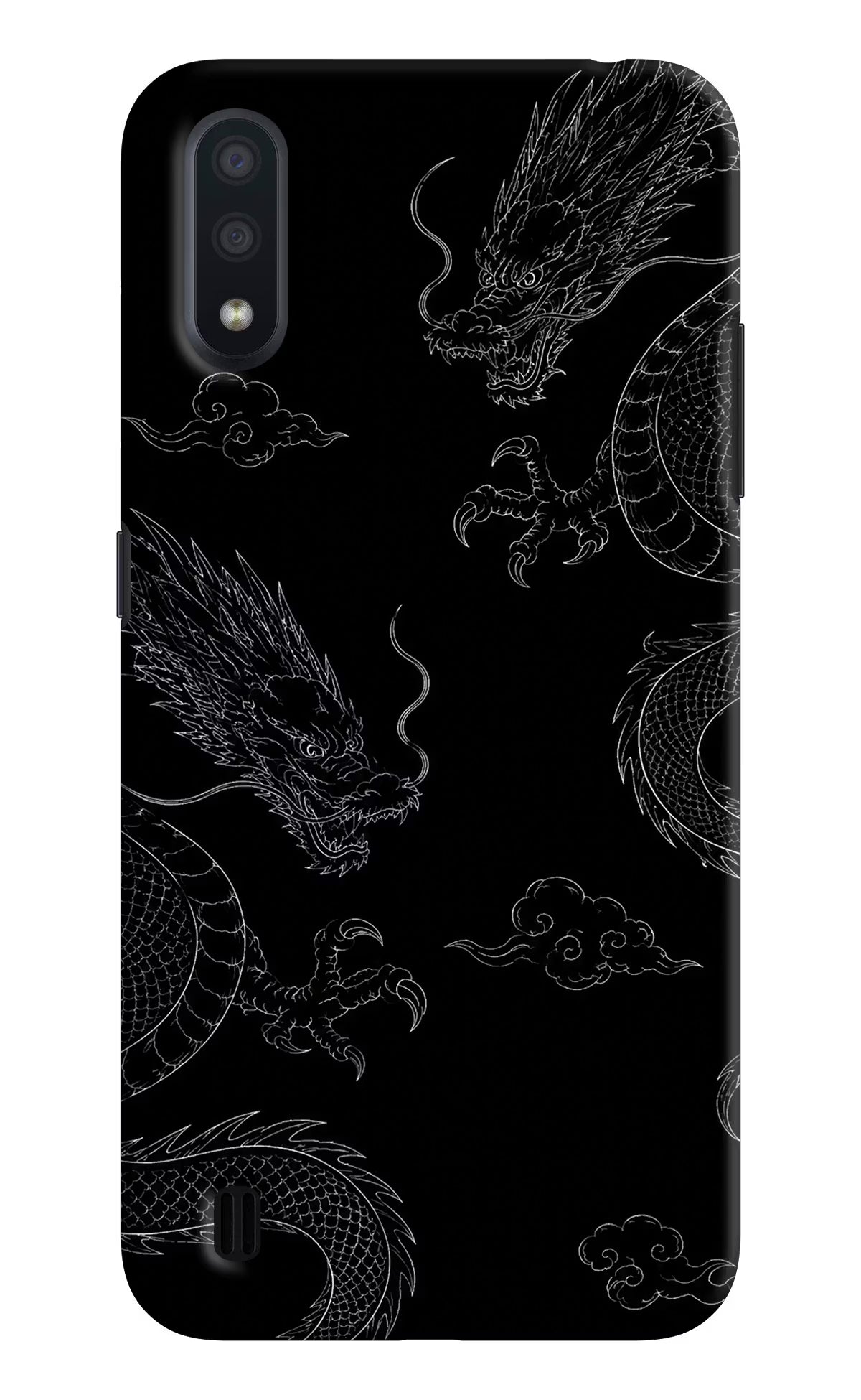 Twin Dragons Samsung M01 Hard Case Back Cover by Casekaro