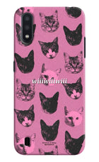 Pink Cats Samsung M01 Hard Case Back Cover by Casekaro