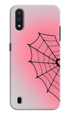 Pink Web Samsung M01 Hard Case Back Cover by Casekaro
