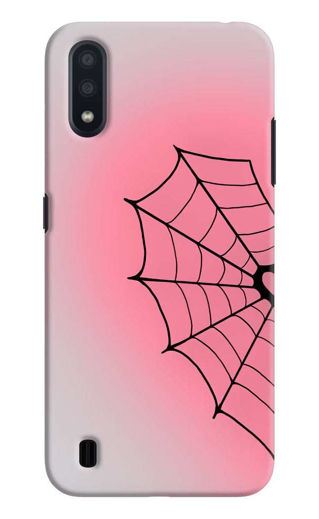 Pink Web Samsung M01 Hard Case Back Cover by Casekaro