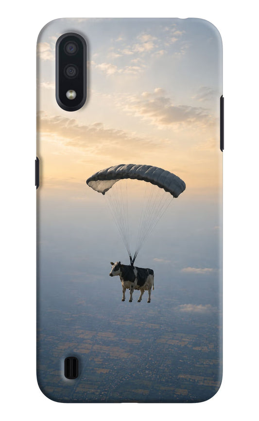 Skydiving Cow Samsung M01 Hard Case Back Cover by Casekaro