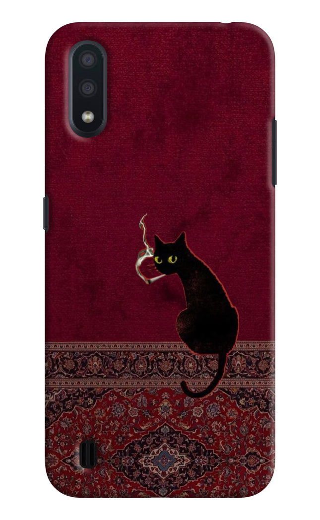 Midnight Cat Samsung M01 Hard Case Back Cover by Casekaro