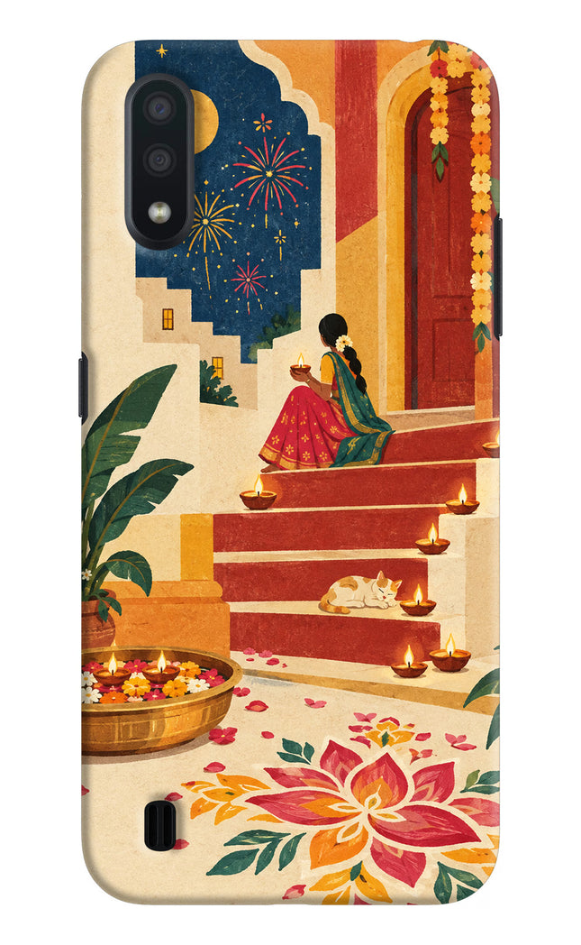 Diwali Rangoli Samsung M01 Hard Case Back Cover by Casekaro