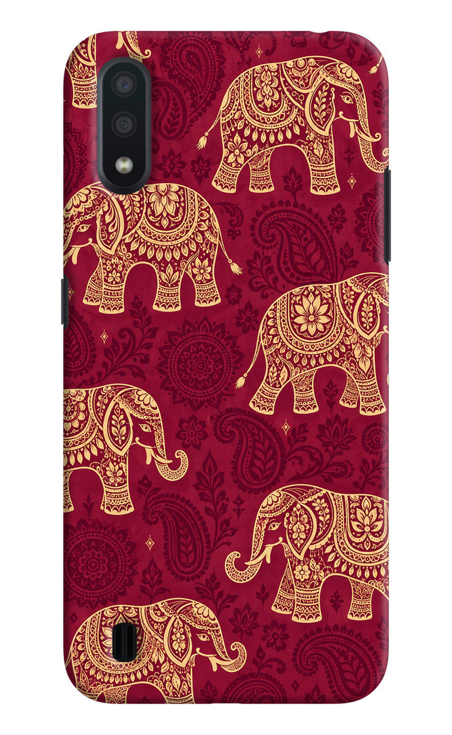Maroon Elephant Samsung M01 Hard Case Back Cover by Casekaro