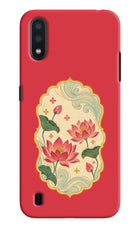 Pink Lotus Samsung M01 Hard Case Back Cover by Casekaro