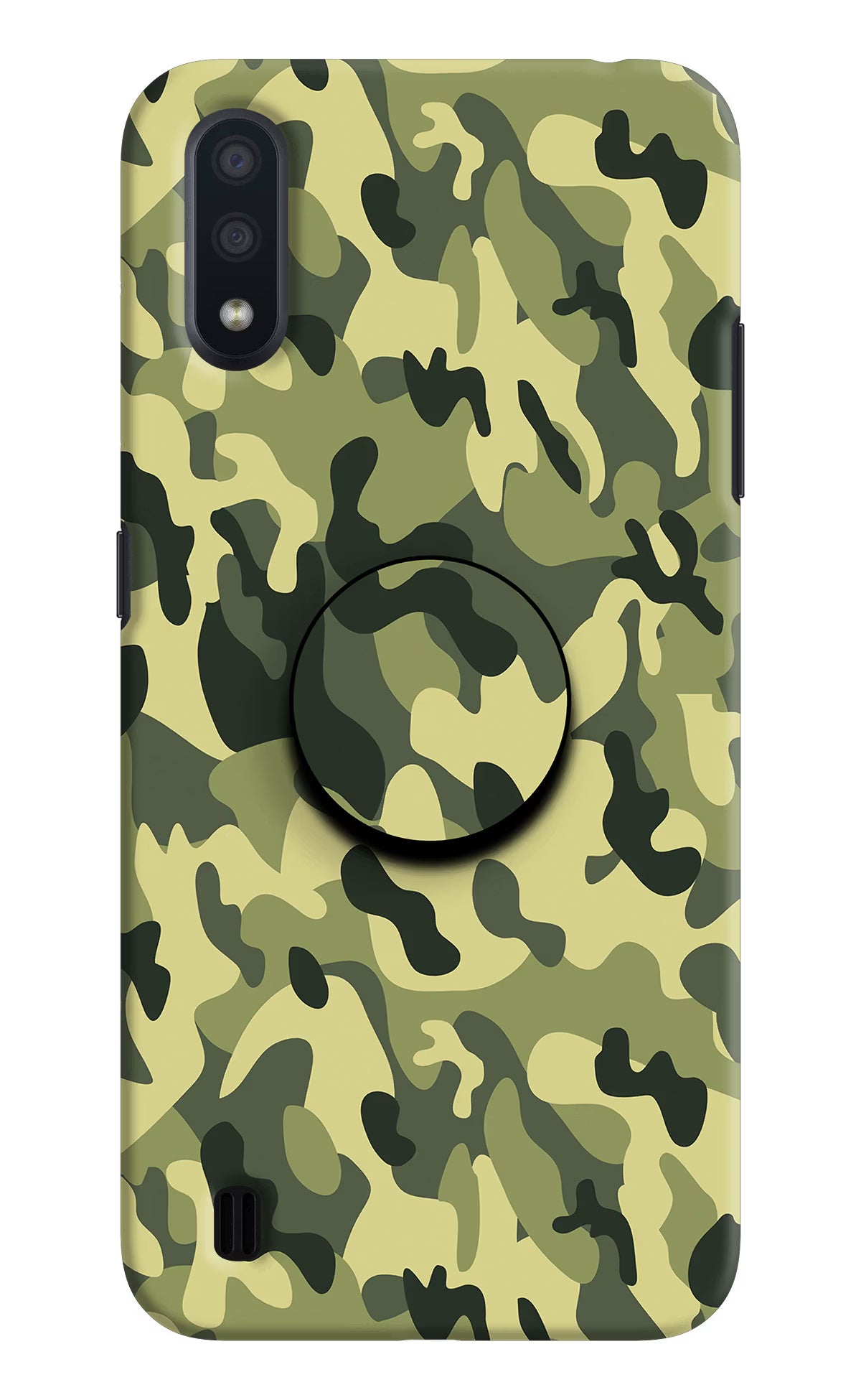 Camouflage Samsung M01 Pop Case by Casekaro