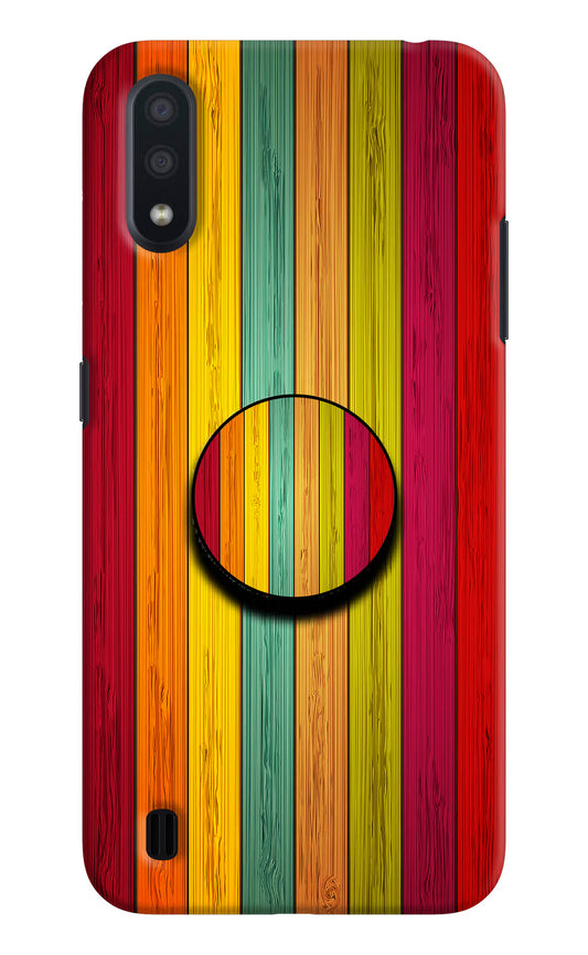 Multicolor Wooden Samsung M01 Pop Case by Casekaro