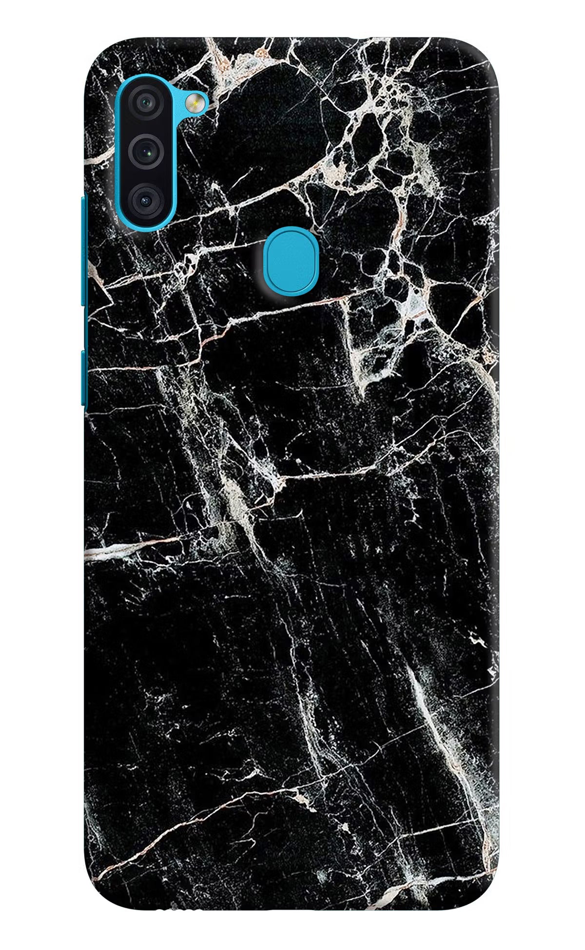 Black Marble Texture Samsung M11 Hard Case Back Cover by Casekaro