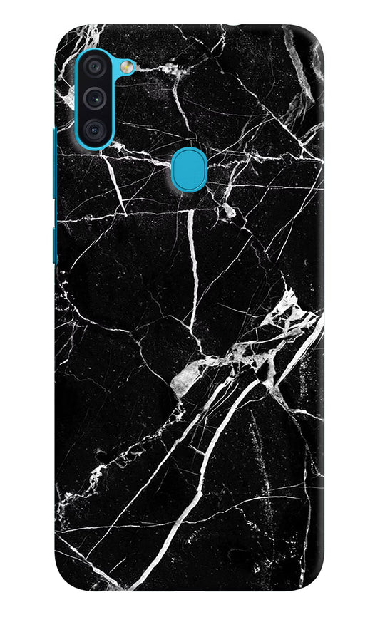 Black Marble Pattern Samsung M11 Hard Case Back Cover by Casekaro