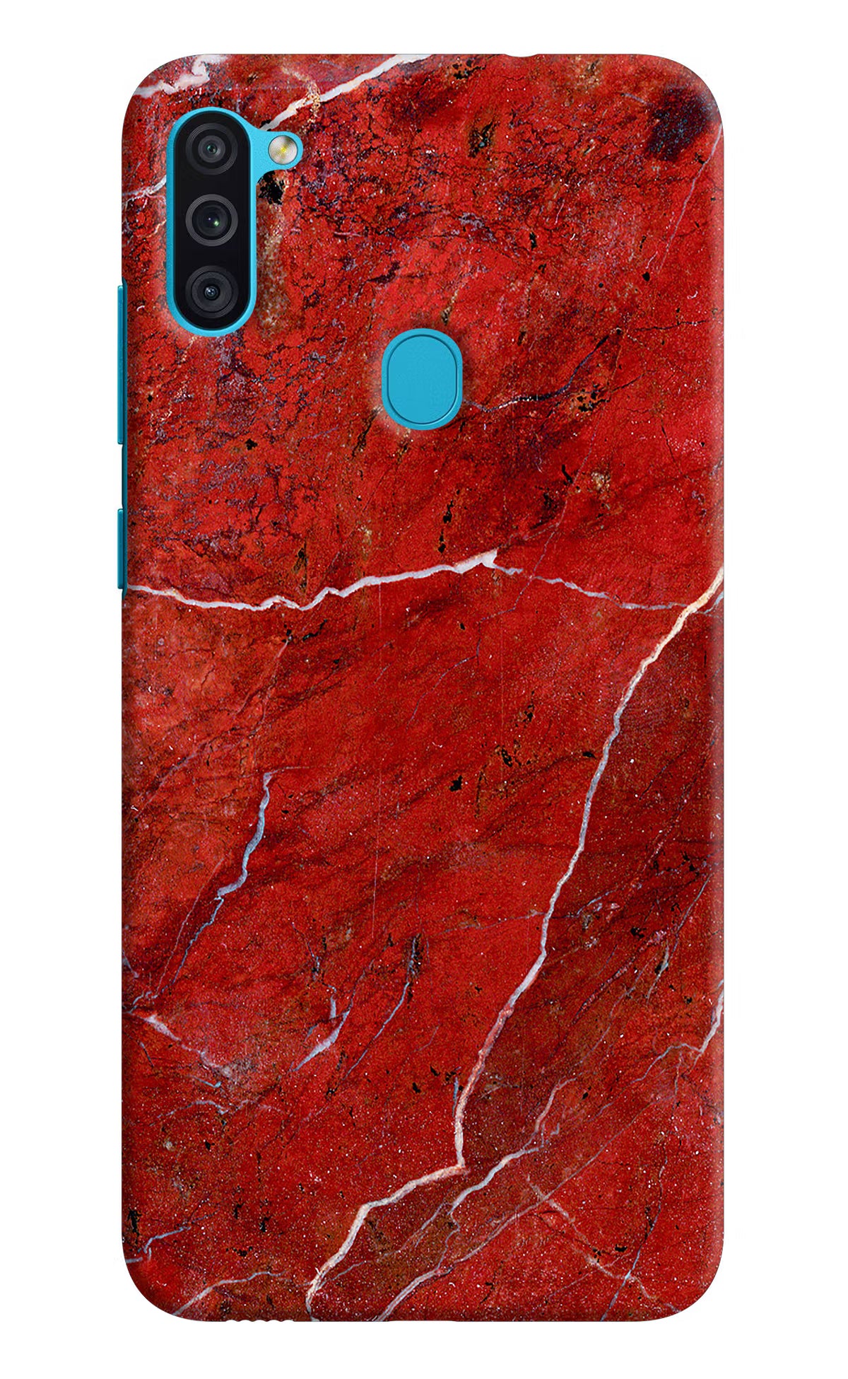 Red Marble Design Samsung M11 Hard Case Back Cover by Casekaro