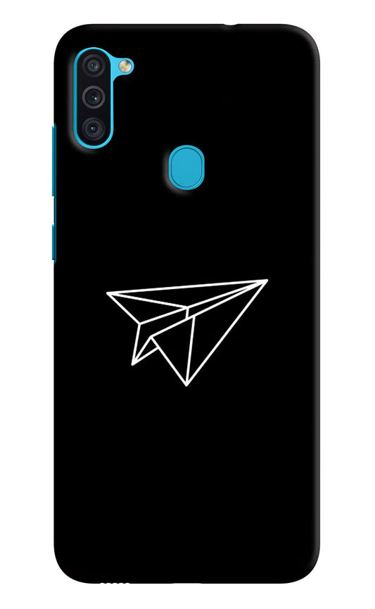 Paper Plane White Samsung M11 Hard Case Back Cover by Casekaro