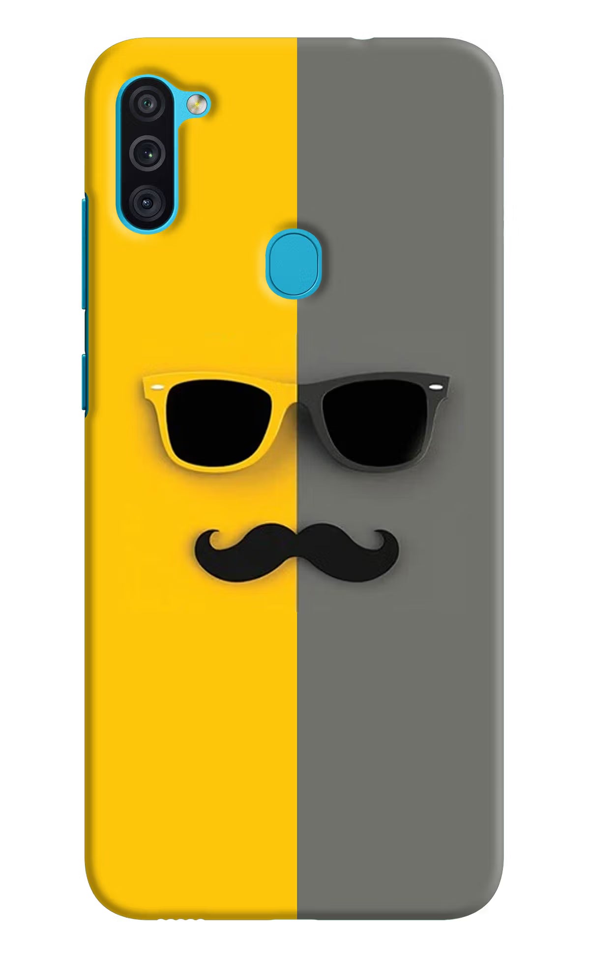Sunglasses with Mustache Samsung M11 Hard Case Back Cover by Casekaro