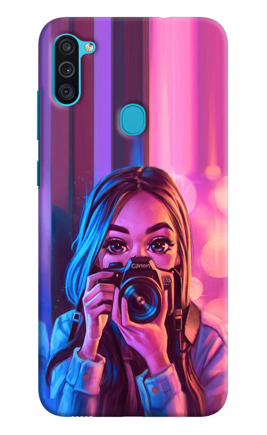 Girl Photographer Samsung M11 Hard Case Back Cover by Casekaro