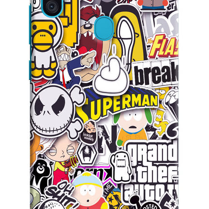 Sticker Bomb Samsung M11 Hard Case Back Cover by Casekaro