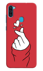 Korean Love Sign Samsung M11 Hard Case Back Cover by Casekaro