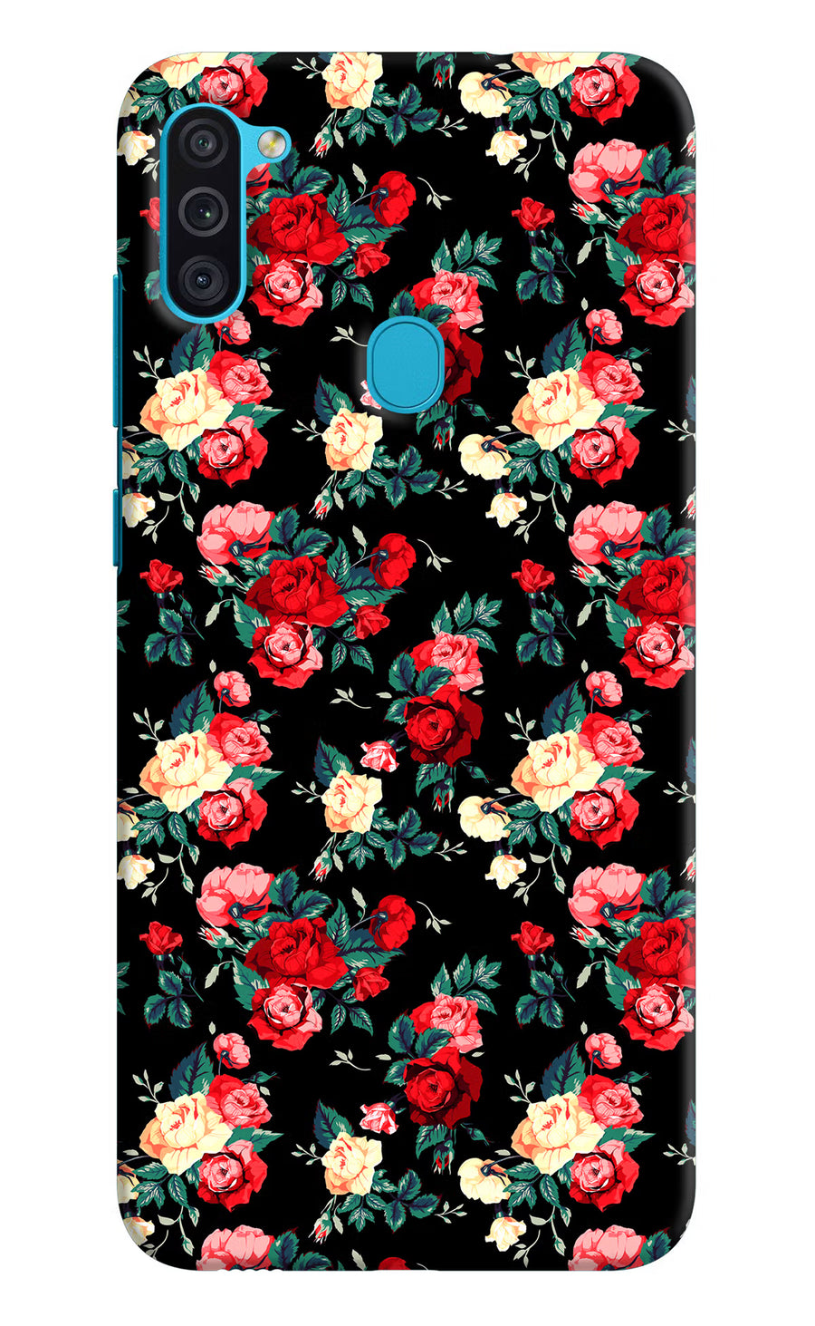 Rose Pattern Samsung M11 Back Cover, Hard case