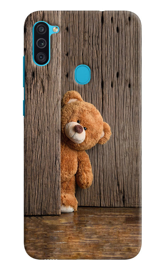 Teddy Wooden Samsung M11 Hard Case Back Cover by Casekaro
