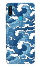 Blue Waves Samsung M11 Hard Case Back Cover by Casekaro