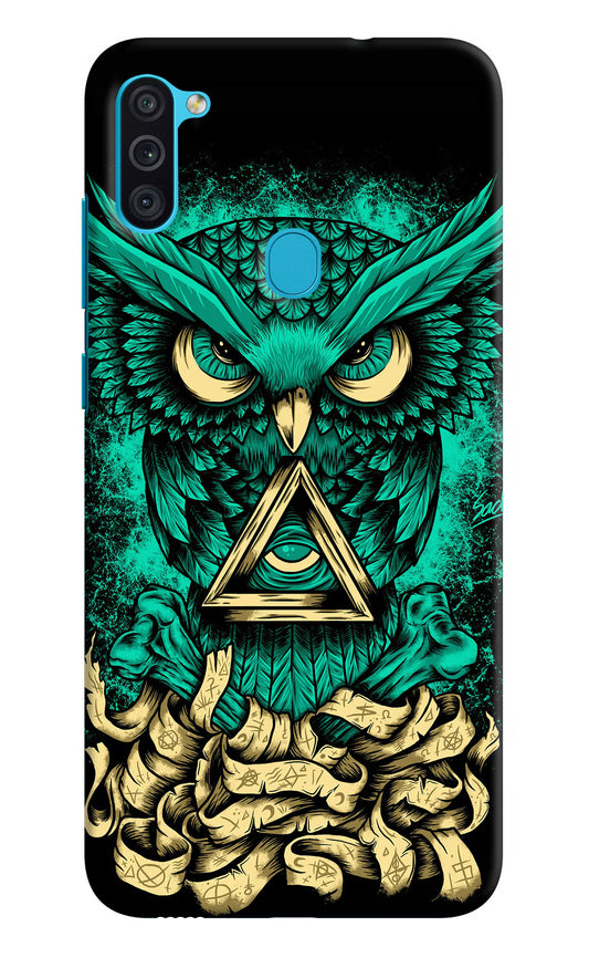 Green Owl Samsung M11 Hard Case Back Cover by Casekaro