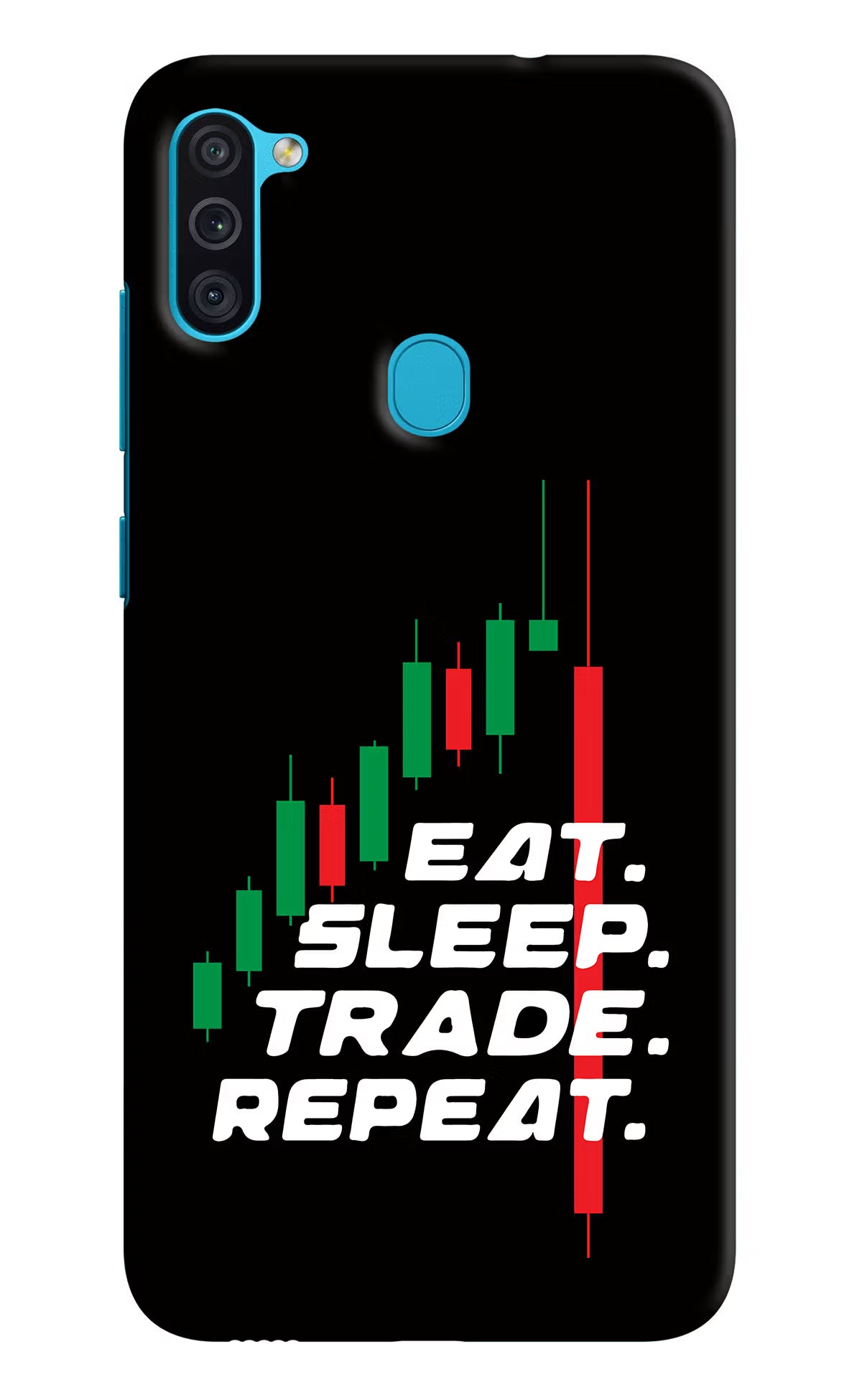 Eat Sleep Trade Repeat Samsung M11 Hard Case Back Cover by Casekaro