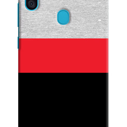 Tri Color Pattern Samsung M11 Hard Case Back Cover by Casekaro