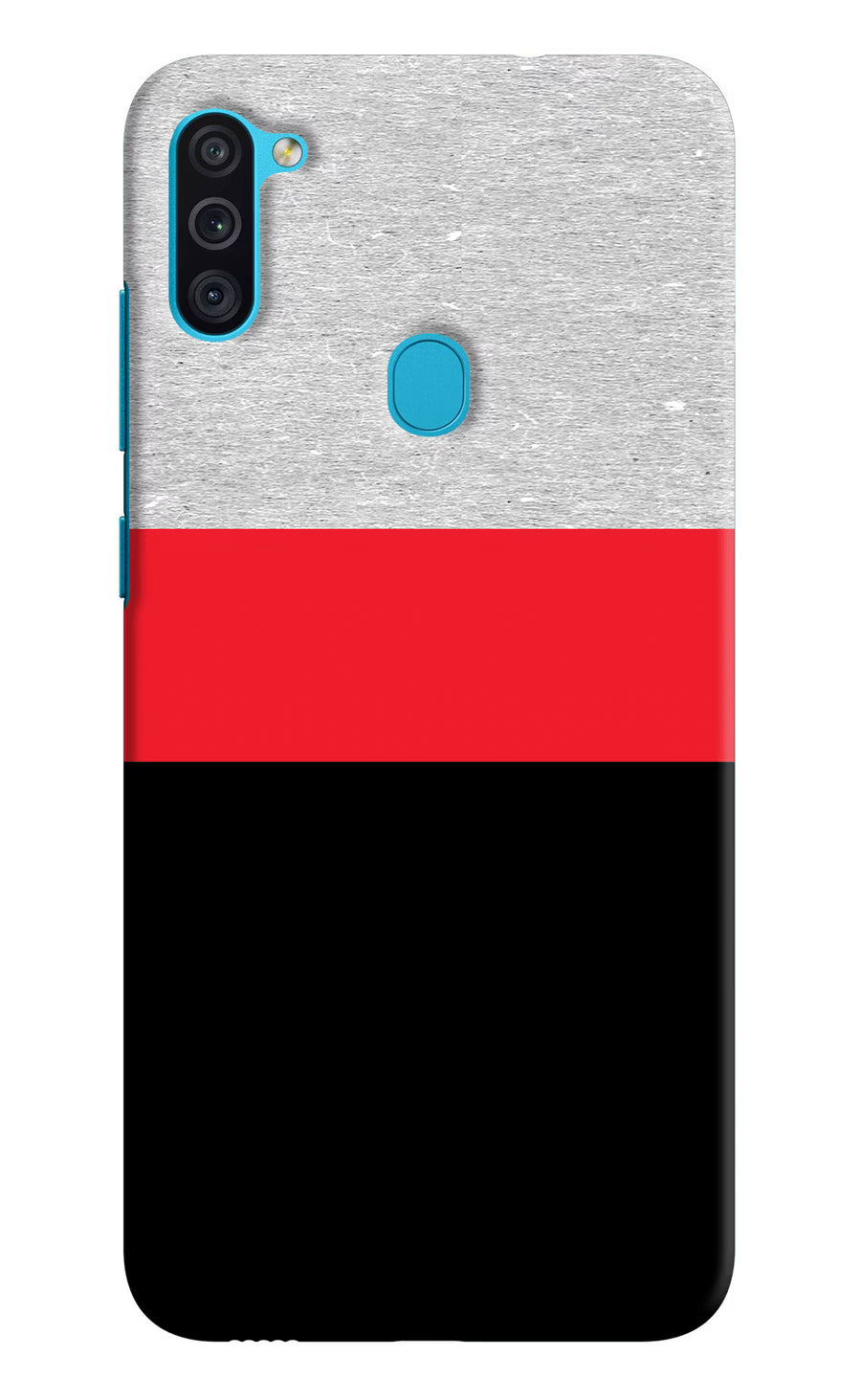 Tri Color Pattern Samsung M11 Back Cover, Hard case