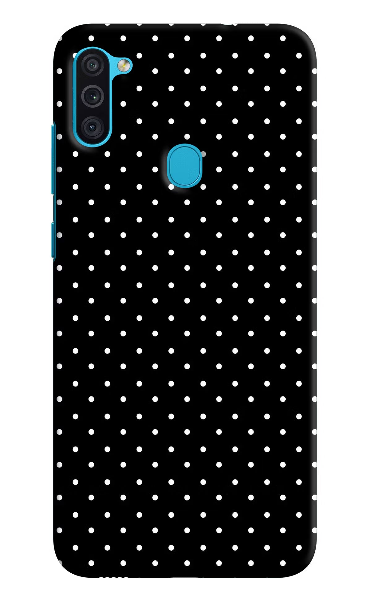 White Dots Samsung M11 Hard Case Back Cover by Casekaro