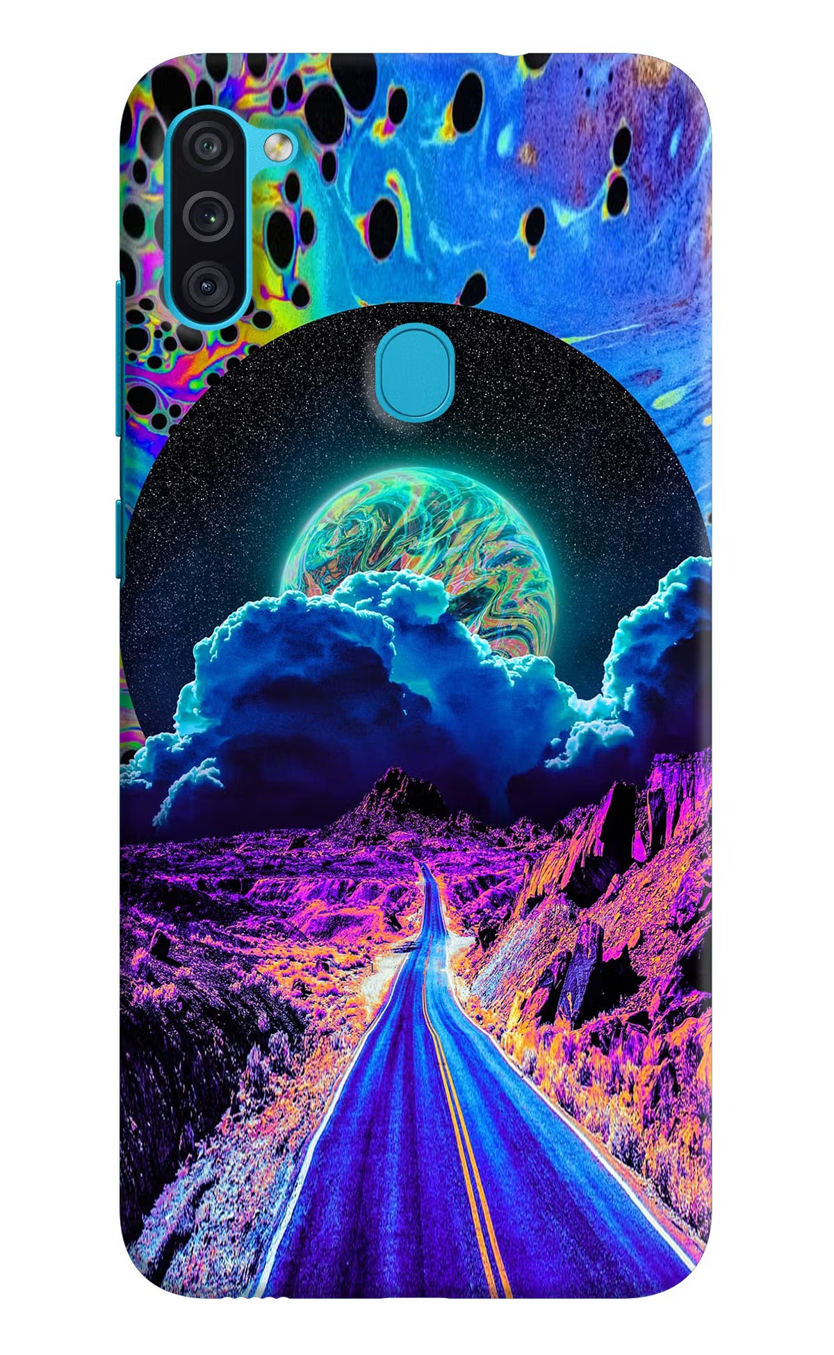 Psychedelic Painting Samsung M11 Hard Case Back Cover by Casekaro