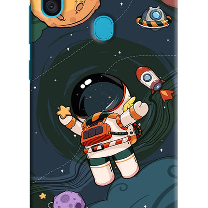 Cartoon Astronaut Samsung M11 Hard Case Back Cover by Casekaro